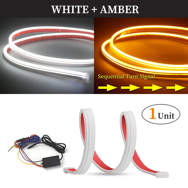 XINFOK LED Auto Car Hood Lights Strip Universal Lamps Ambient Lights For Car Turn Signal Indicator Daytime Running Light DRL 12V