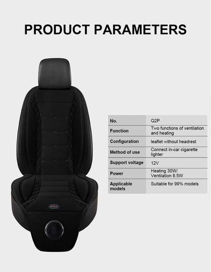 Car Summer Cool Air Seat Cushion Optional Heating or Cooling Function With 1Fan or 2Fan Fast Blowing Ventilation Car Seat Cover