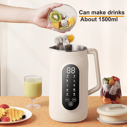 1800ml Soy Milk Machine 18h Appointment Filter-free Wall Breaking Machine Mixer Portable Electric Juicer Cup Multifunctional