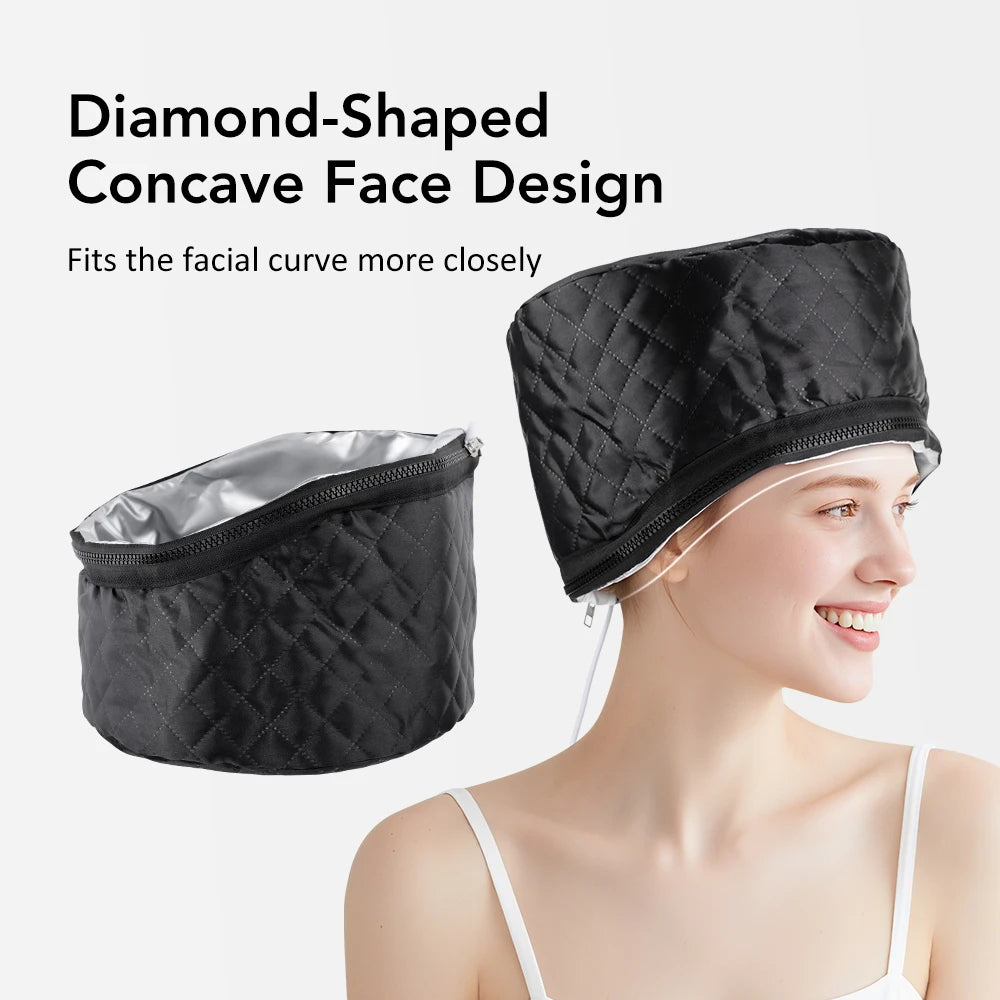 Portable Electric Thermal Hat 10-Level Heat Electric Hair Cap 3Timer Settings Electric Hair Steaming Cap for Salon Hair Care SPA