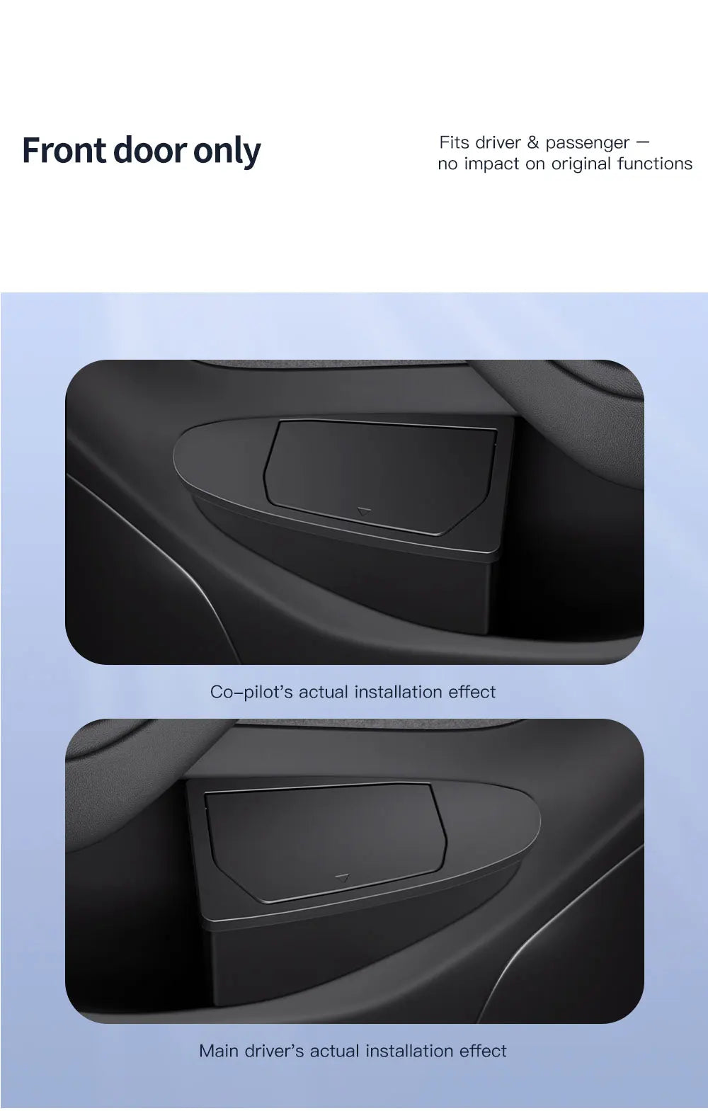 YZ Front Door Storage Trash Can for Tesla Model Y/YL Juniper Car Door Storage Box Multi Functional organizador Car Accessories