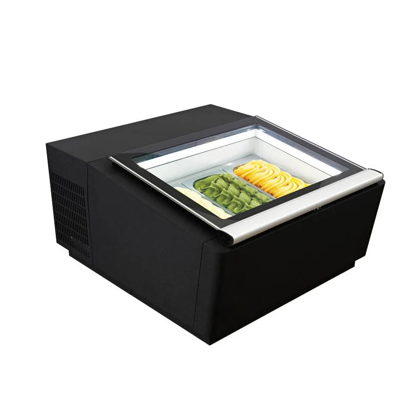 Stainless Steel Refrigerated Popsicle Showcase Refrigeration Equipment Freezer Table Ice Cream Display Cabinet