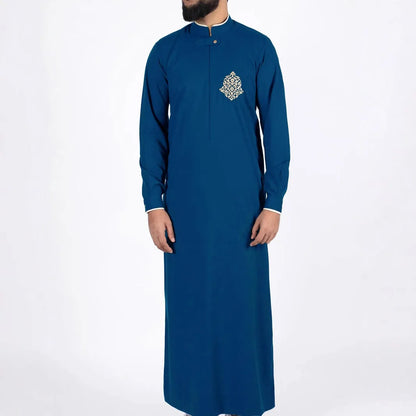 2026 New Men's Clothing: Embroidered Men's Robe With Pockets Muslim Long Dress Robe Abaya Ramadan Dubai Luxury Islam Elegant