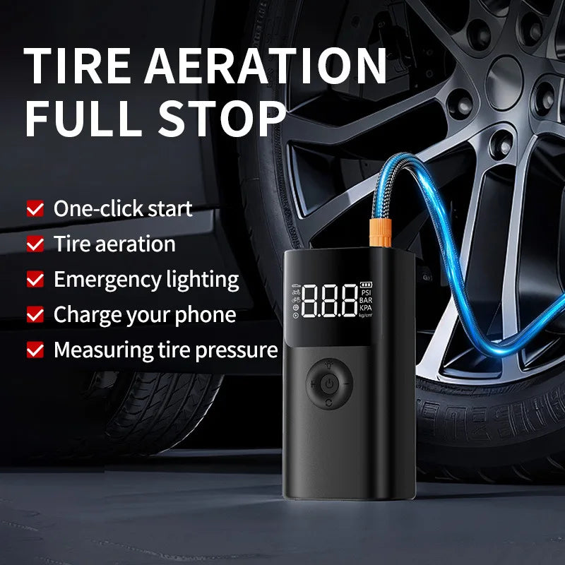 4IN1 Multifunction Jump Starter Power Bank 12000mAh Large Capacity Booster Jump Starter For car/Motorcycle With Air Compressor