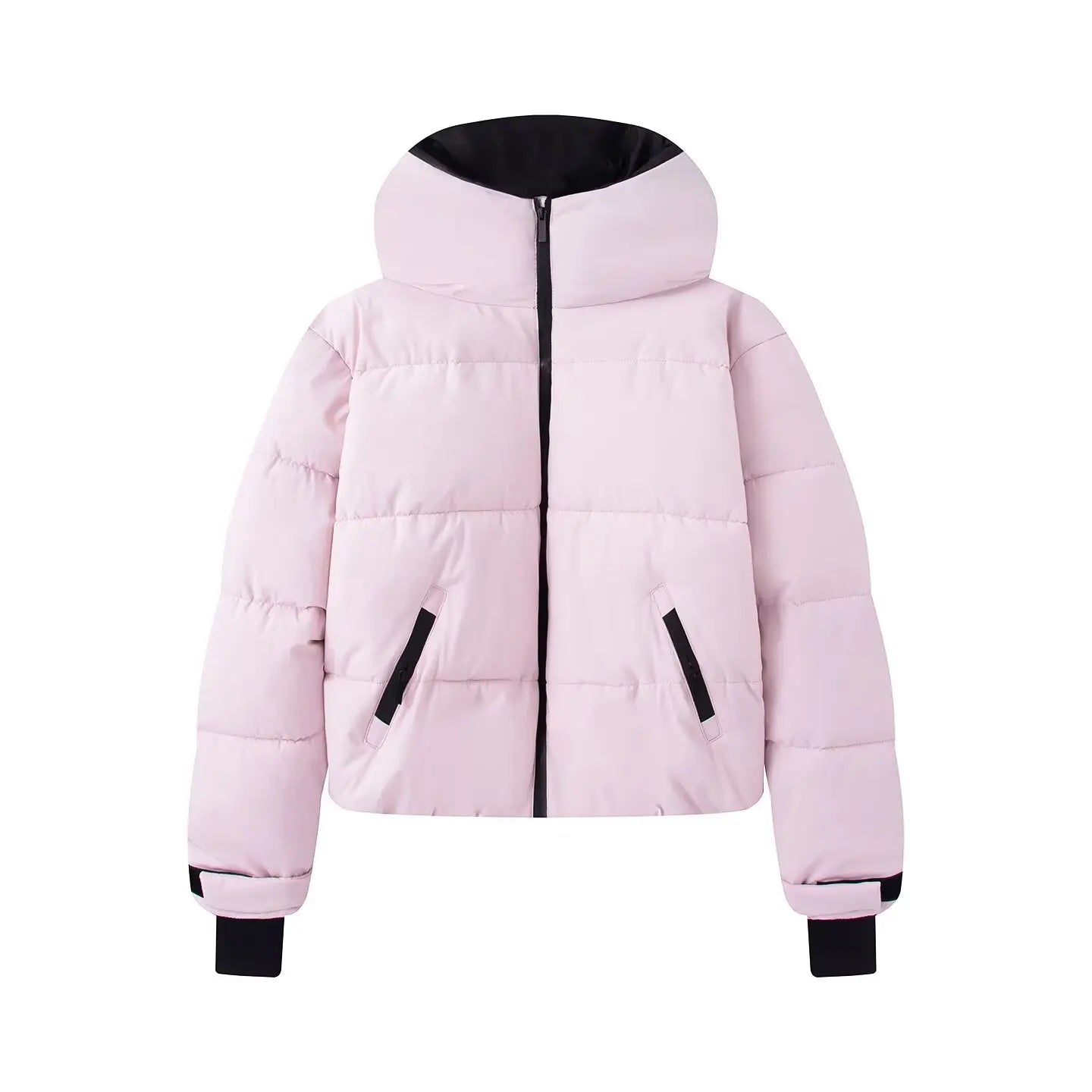 HH Women Fashion Pocket Long Sleeve Zipper Hooded Skiing Cotton-padded Drawstring Jacket+High Waist Casual Winter 2026 Pant Set