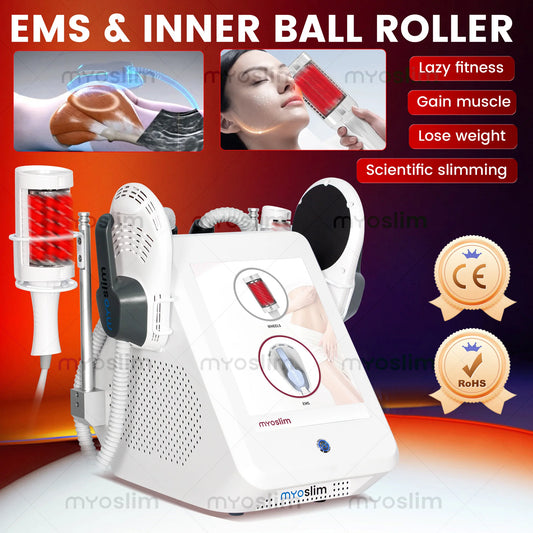 2026 EMS Roller Massager - 360° Inner Ball Roller for Body Sculpting, Face & Neck, Scientific Slimming, Gain Muscle Myoslim CE