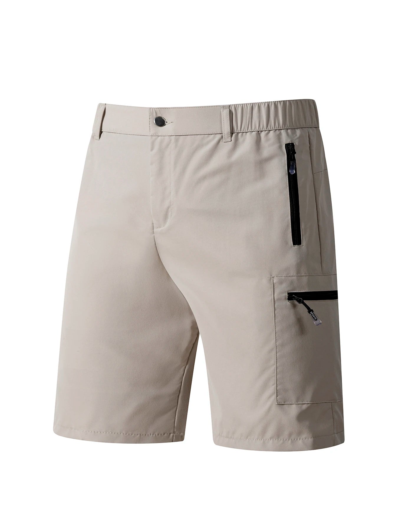 Men's Casual Shorts Business Social Quick Dry Shorts Breathable Relaxed with Zip Pocket Design Solid Color Shorts Streetwear