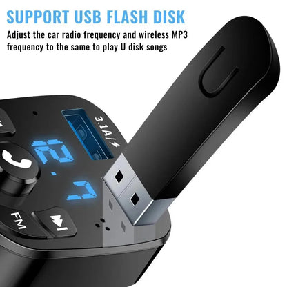 1/2/4/6pcs Car Bluetooth Music Adapter FM Transmitter Receiver Car Kit MP3 Audio Player 3.1A USB Fast Charger Car Accessories