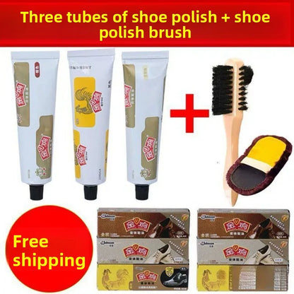 Free Shipping Golden Rooster Shoe Polish Colorless Black Brown Leather Cleaner Leather Shoes Gloss Maintenance Shoe Brush