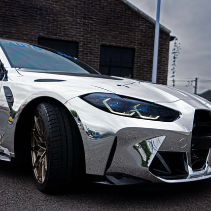 Premium Silver Mirror Chrome Vinyl Wrap Film Roll DIY Self Adhesive Decal Automotive Car Wrapping Foil