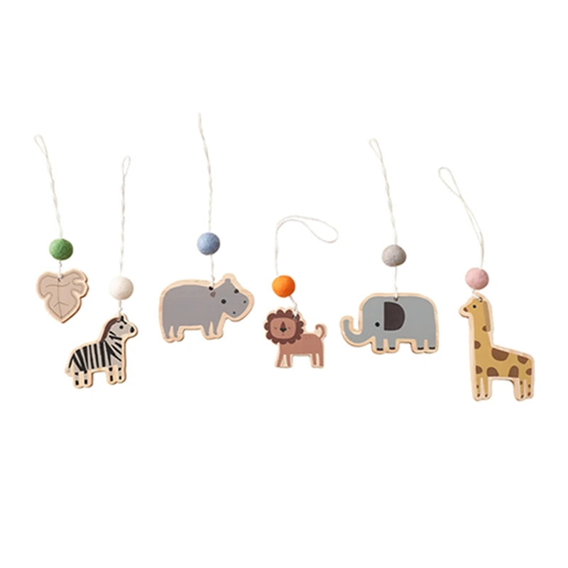 1Set Wooden Rattle Teethers Baby Toys Play Gym Mobile Newborn Sensory Structure Baby Nursing Gifts Handmade Stroller Accessories
