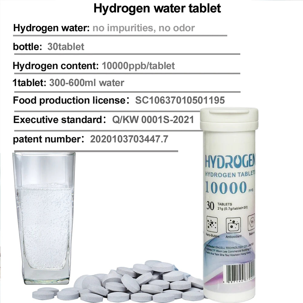 Anti-aging Hydrogen water H2nano drinking water Rich hydrogen water effervescent tablet