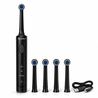 Dr.Yadent Rotating Electric Toothbrush IPX7 Waterproof 3 Modes 4 Toothbrush Head Rechargeable Battery for Adult Deeper Cleaning