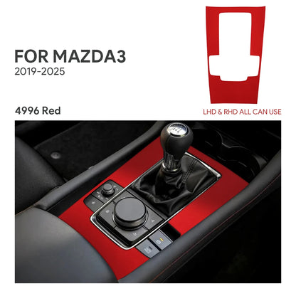 For Mazda 3 Axela 2019 2020 2021 2022 2023 2024 2025 Central Console Gear Shift Panel Top Suede Sticker Car Interior Trim