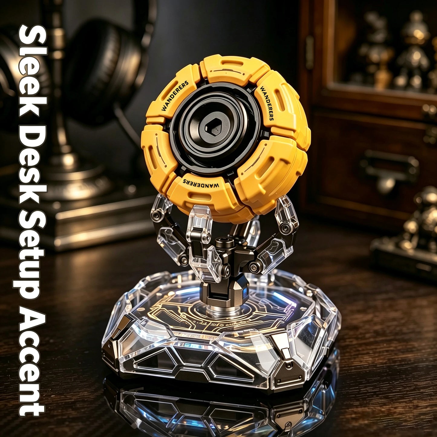 Ultra-Smooth Glowing Fidget Toy Spinner Stress Relief Focus Tool for Anxious Adults Kids with Cool Armor Opening EDC Toy