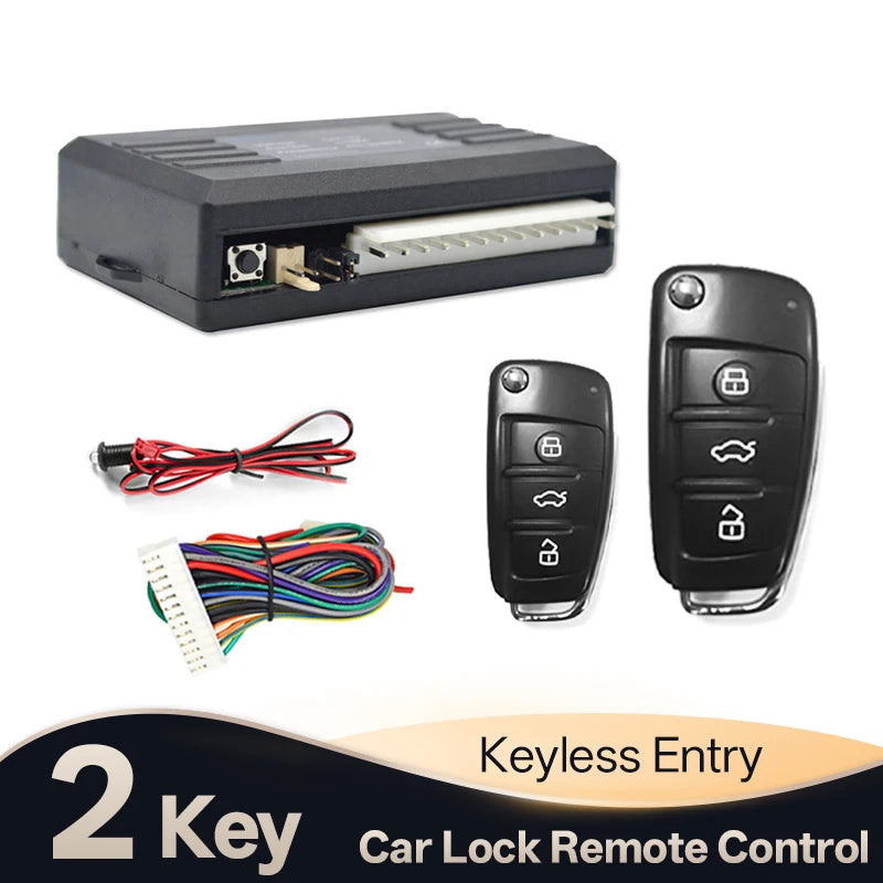 Hippcron Car Central Door Lock Keyless Entry System 2 Keys Universal Easy Installation Anti-Theft Security System For Car 12V