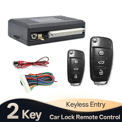 Hippcron Car Central Door Lock Keyless Entry System 2 Keys Universal Easy Installation Anti-Theft Security System For Car 12V