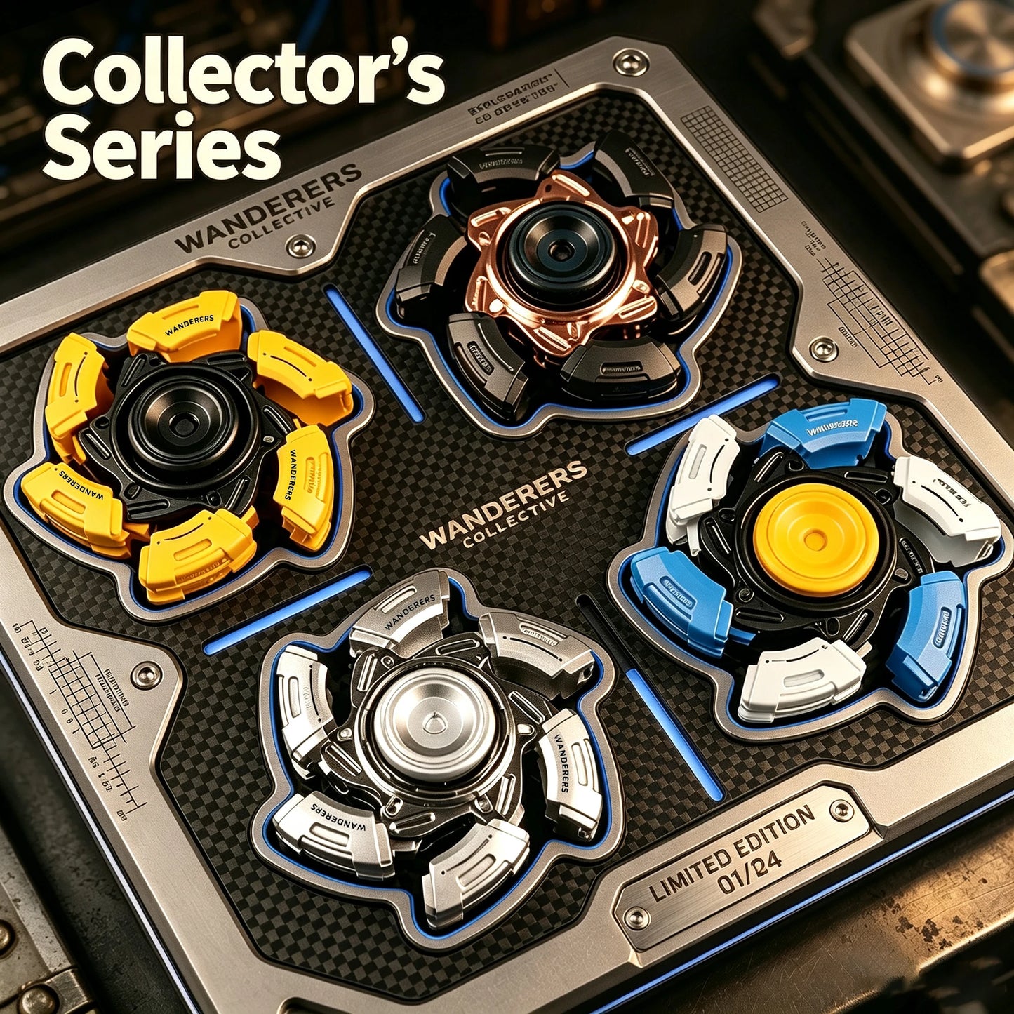 Ultra-Smooth Glowing Fidget Toy Spinner Stress Relief Focus Tool for Anxious Adults Kids with Cool Armor Opening EDC Toy