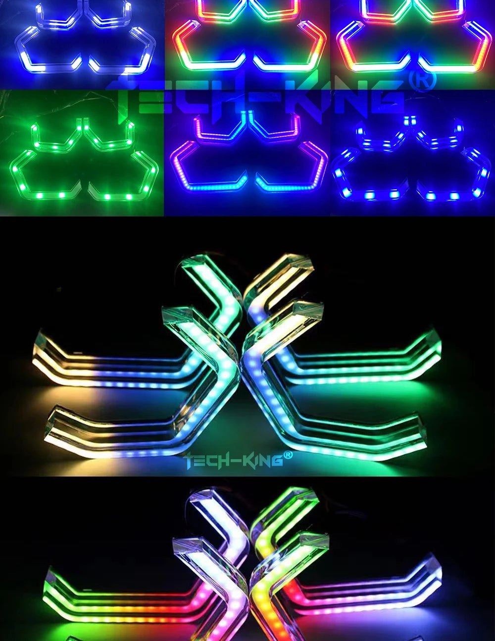 Car headlight Angel Eye F01 F02 F03 F04 RGB dynamic light LED side cover decorative light ring white light Yellow light RGBW