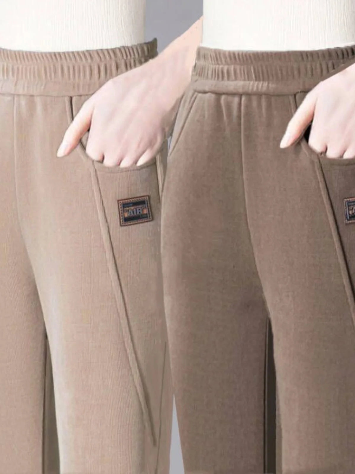 High Waist Corduroy Mom Pants Women's Autumn Winter Fleece Lined Casual Straight Leggings plus Size Harlan Pants