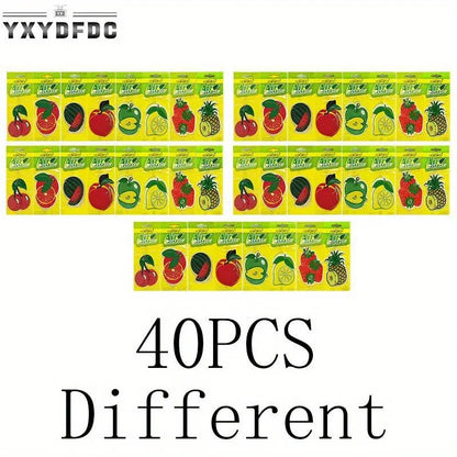 3-80pcs Fruit Car Air Freshener Natural Aromatherapy Tea Paper Hanging Perfume Vanilla Auto Parts Interior