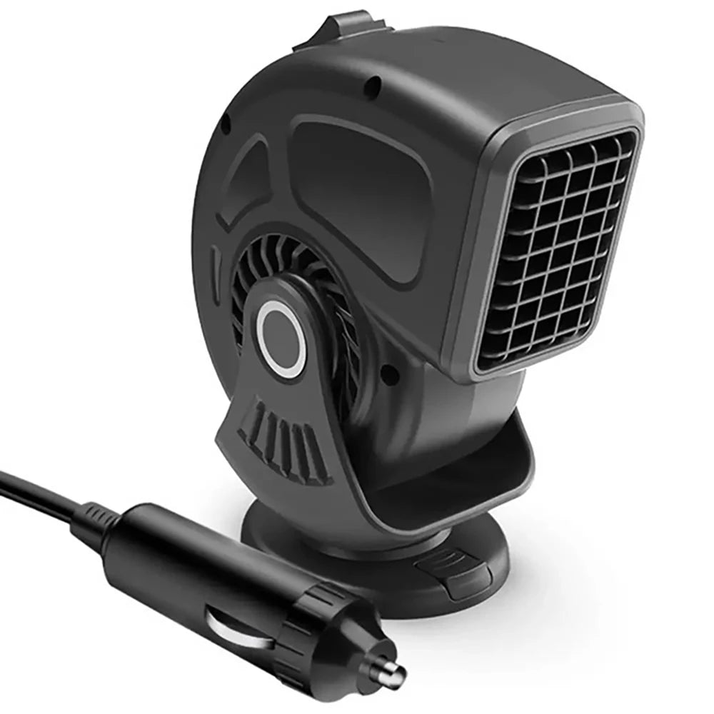 360°Rotate Protable Car Heater for Car Glasses Fogged Demister Defroster 12V 200W Dual Modes Winter Warmer Summer Cooling Fan
