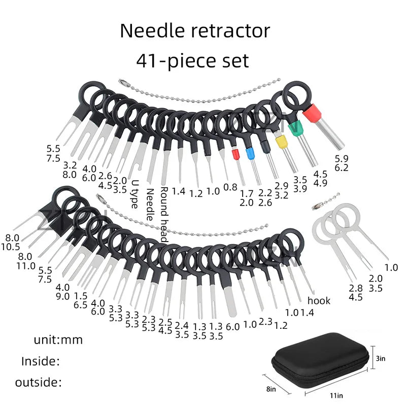 Car Terminal Removal Tool Kit - Wiring Harness Connector Pin Extractor Set with Storage Case for Automotive Electrical Repair