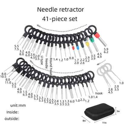 Car Terminal Removal Tool Kit - Wiring Harness Connector Pin Extractor Set with Storage Case for Automotive Electrical Repair