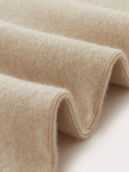 Chic Wide-Leg Pants Women's Autumn Winter Solid Color 100% Merino Wool Knitted Casual Loose Soft Thick Warm Popular Trousers