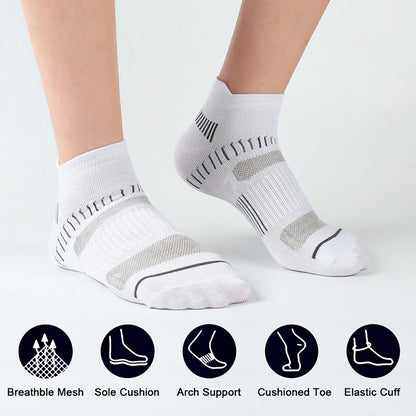 10 Pairs Running Ankle Socks Men Cotton Breathable Soft Short Socks Casual Black White Athletic Fitness Sport Socks