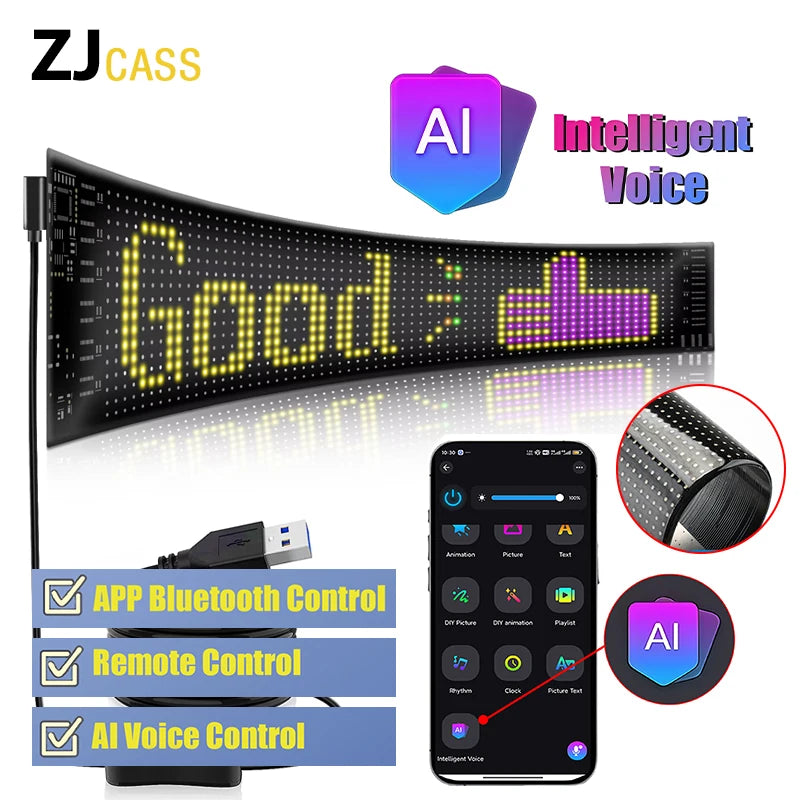 2025 NEW intelligent AI Devil Eyes AI voice control car LED signage  for custom text animation display for shops & parties lamp