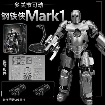 1/12 Original FondJoy Iron Man Tony Stark Legend Action Figure MK45 MK46 MK50 MK4 DIY Building Block Toys Collection Anime Model