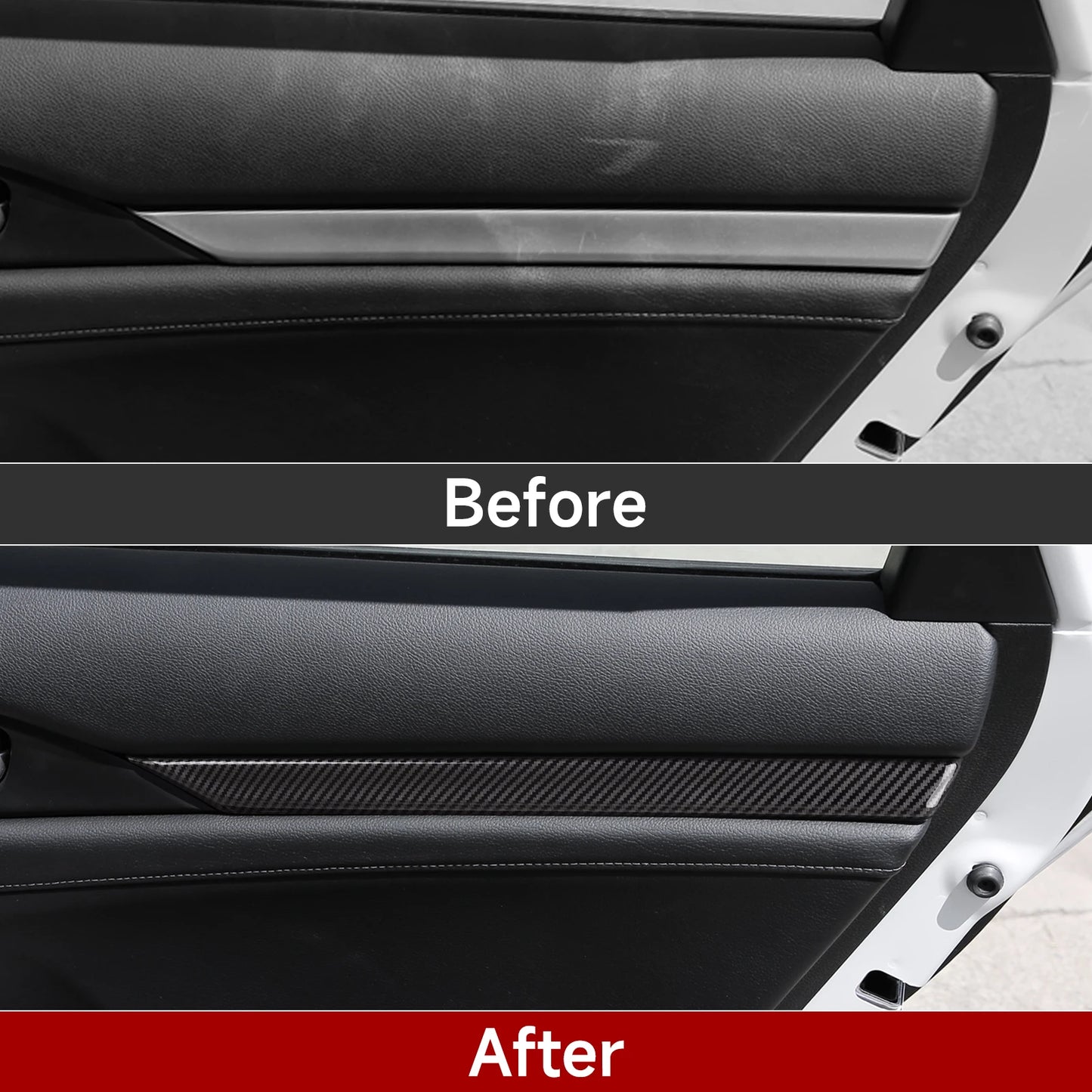For Honda Civic 10th Gen (2016 -2021) Interior Accessories, Car Center Console Gear Shift Panel , Carbon Fiber ABS Trim Sticker
