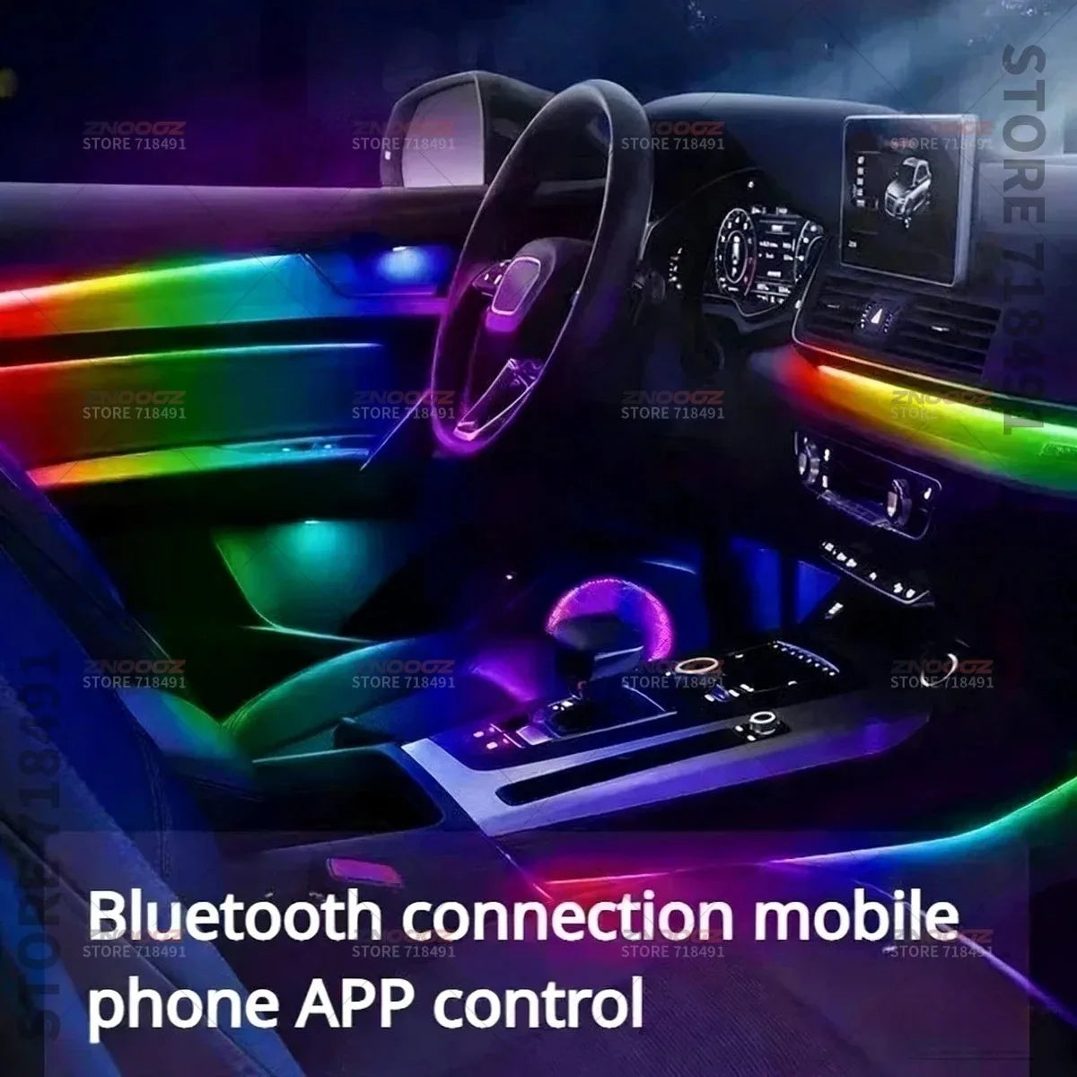 22in1 RGB Car Interior Acrylic Car Ambient Lights RGB Hidden Acrylic Strip Decoration Atmosphere Accessories For Peugeot 2008