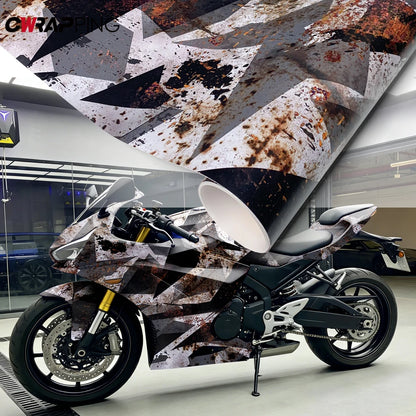 Camouflage Film Wrap Foil Car Sticker Motorcycle Stickers Vintage Rust Effect Vinyl Wrap Black Supplies Car Body Films Adhesive