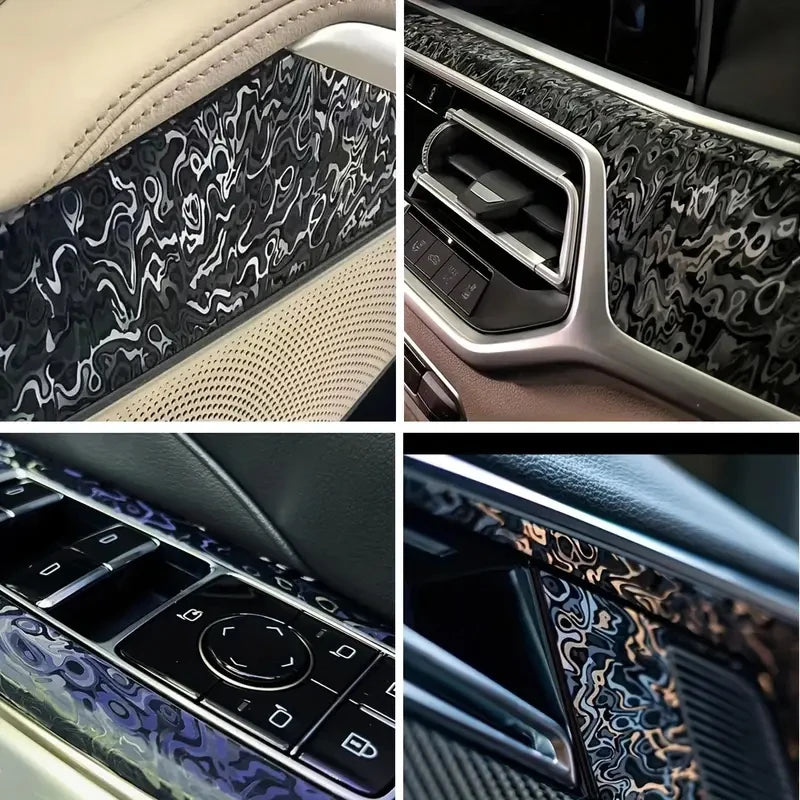 Premium PET Black Cosmic Ghost Textured Vinyl Wrap Film Self Adhesive Decal Car Wrapping