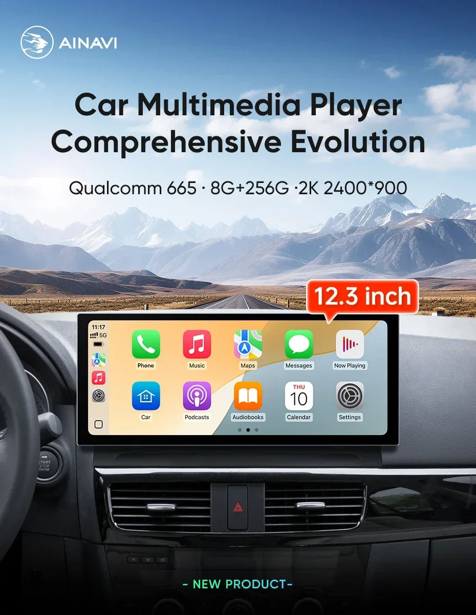Ainavi 12.3 inch Car Radio For Mazda 6 GJ Series Atenza 2013 2014 2015 Wireless Carplay Android Auto 4G Car Multimedia Player