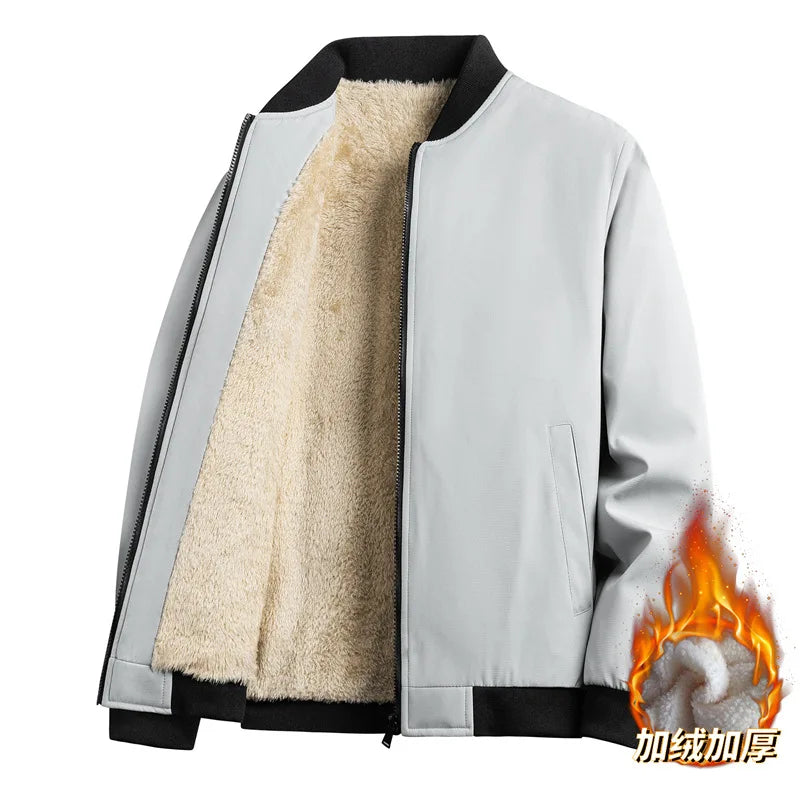 Lamb Velvet Jacket Winter Warm Baseball Collar Jacket Men'S 2025 New Fashion Casual Jacket Jackets Trench Coat Fishing Hoodies