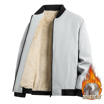Lamb Velvet Jacket Winter Warm Baseball Collar Jacket Men'S 2025 New Fashion Casual Jacket Jackets Trench Coat Fishing Hoodies
