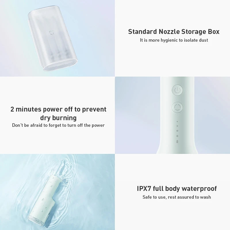 Original New MIJIA Portable Oral Irrigator F300 Dental Water Jet Water Flosser Teeth Whitening Bucal Tooth Cleaner Waterpulse