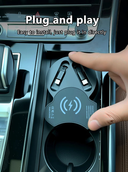 For Q7 Q8 SQ7 SQ8 15W Car Wireless Charger Wireless Charging Cigarette Lighter Fast Charging for iPhone, Huawei, Samsung, Xiaomi