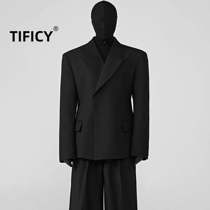 High Street Blazers Men's Silhouette Waist Cinching Suit Spring Anti Wrinkle and Drooping Feeling Inverted Blazer Jackets Suits