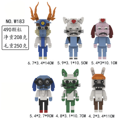 New Animal Hospital Building Blocks Cute 4/8pcs Horror Game Mini Dog Cat Nurse Assemble Figures For Fans Gifts