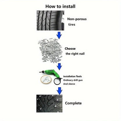 4*12/4*9mm non-slip skid nails Non-slip wheel tires 100PCs for cars motorcycles bicycles cars winter emergency