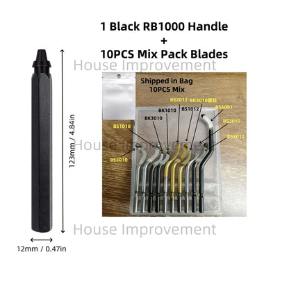 Deburring Tool Set with 11pcs High Speed Steel Swivel Blades Burr Removal Tool for Metal Resin PVC Pipes Copper Plastic Aluminum