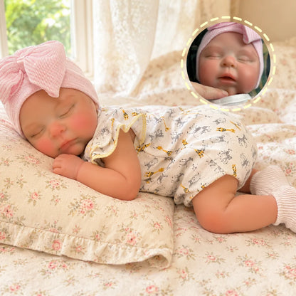 Close Eyes Peaches 45cm Washable bebe reborn de silicona Girl Dolls With Open Mouth  Painted Skin & Unpainted Newborn Girl Doll