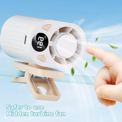 Portable Clip-On Cooling Fan USB Rechargeable Car Built-in Air Conditioning Fan Outdoor Semiconductor Cold Compress Fan