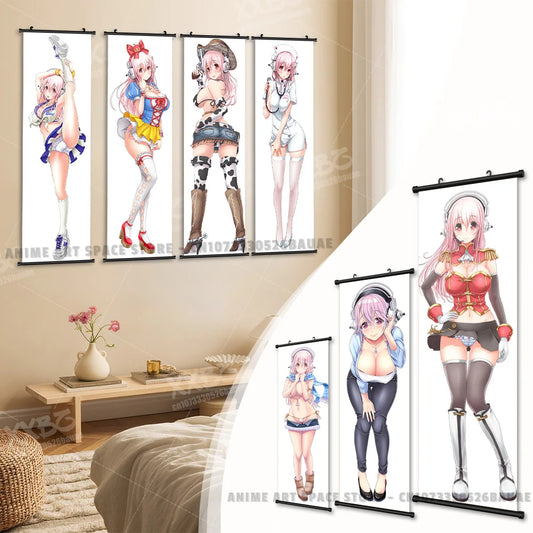 Video game Wall Artwork Canvas Scrolls Picture Anime Movie Role Poster Hanging Painting Print Home Decoration For SUPER SONICO
