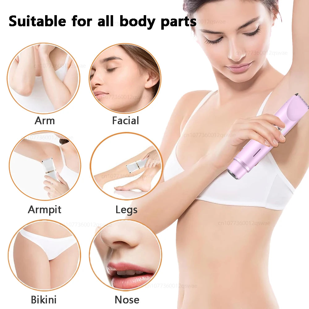 Electric Razor Woman Shaver Painless Mustache Epilator Leg Bikini Body Hair Trimmer for Women Facial Epilator Hair Remover