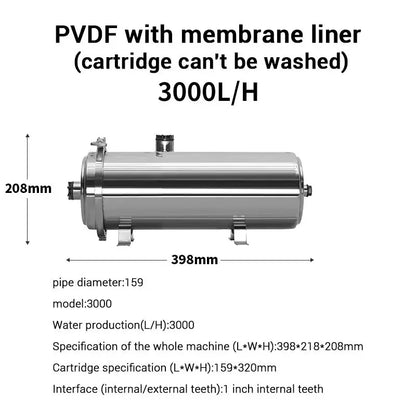 Commercial Ultrafiltration Water Purifier Stainless Steel 8000L Water Filters System 0.01μm Membrane Kitchen Water Purifiers
